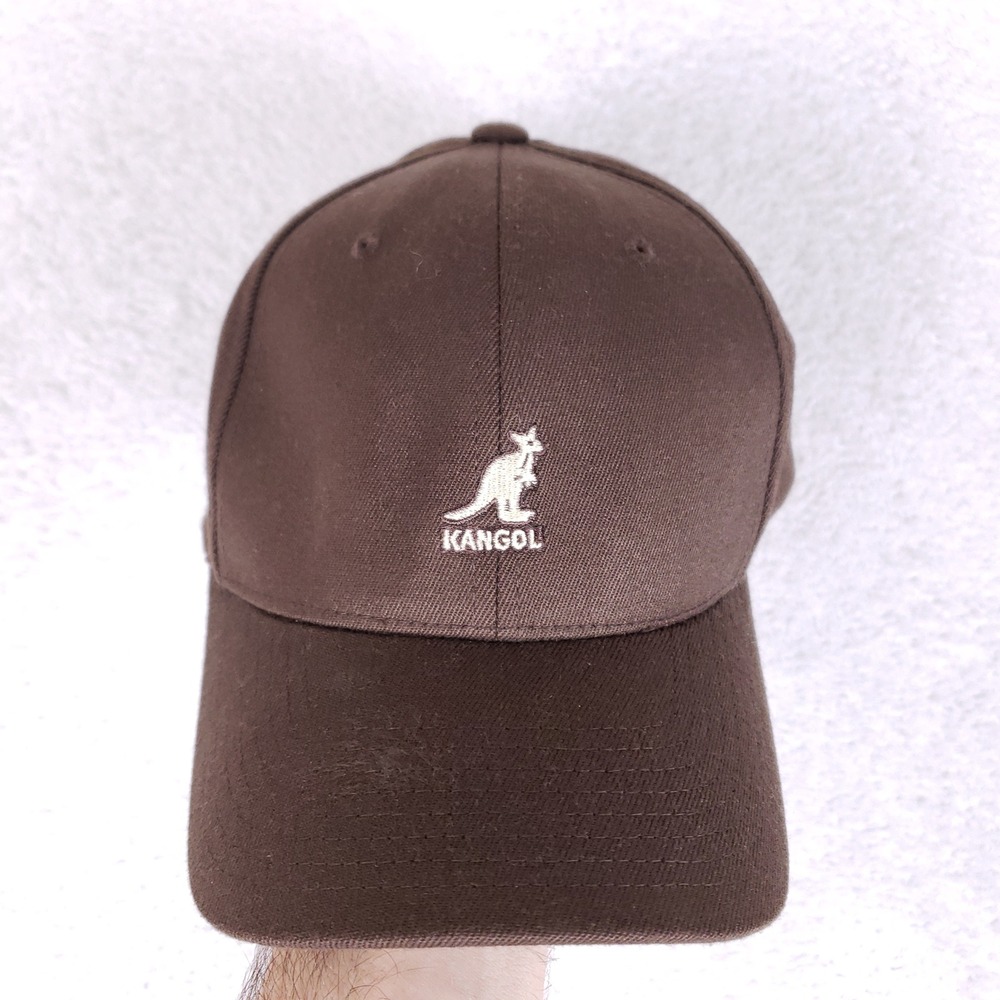Kangol Wool Flexfit Baseball Hat Mens Size L XL Brown Streetwear Kangaroo Cap